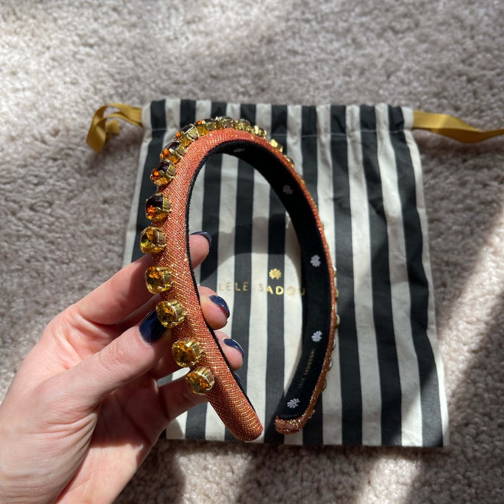 Lele Sadoughi Gold Embellished Headband